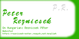 peter reznicsek business card